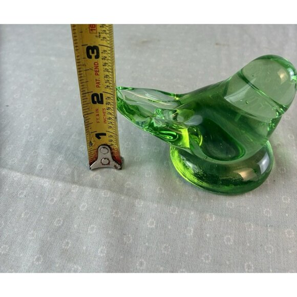 Vtg Hand Blown Green Glass Bird Figurine Ward Style Unsigned - Picture 6 of 8